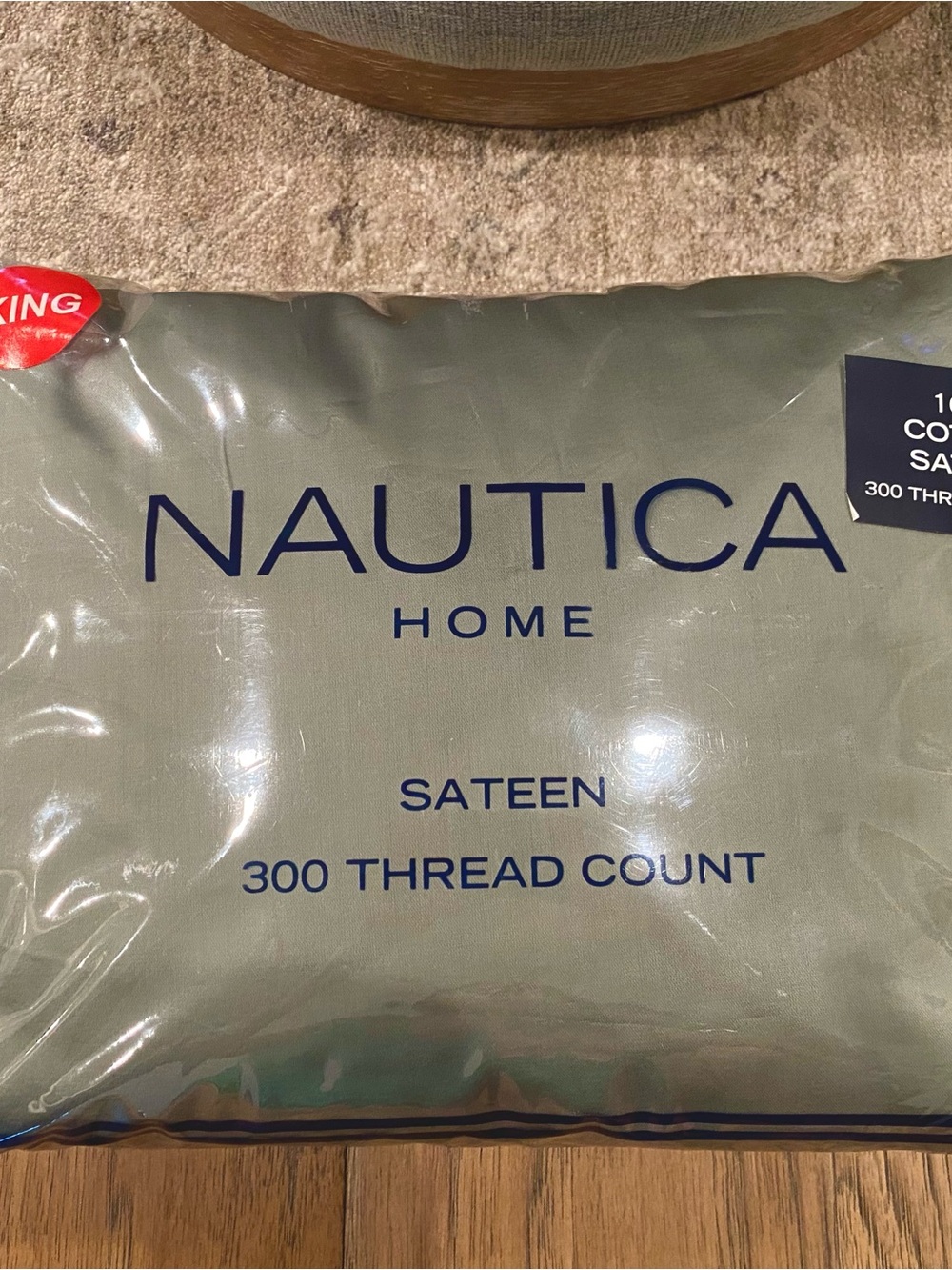 New Nautica Home Sateen King Sateen Sheet Set - Sage / Olive Green 300 Count